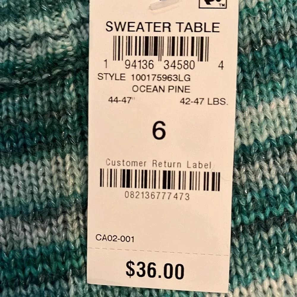 Little Girls Ocean Pine Space-Dyed Mock-Neck Sweater/NWT/6